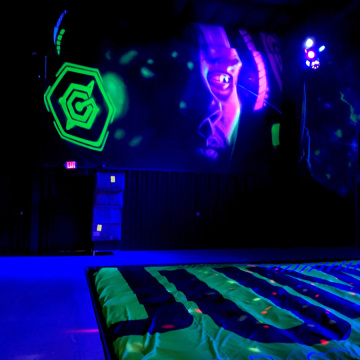 Mural in UV  Light at Ground Control Park: San Antonio, TX 