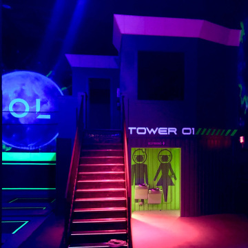 Mural in UV  Light at Ground Control Park: San Antonio, TX 