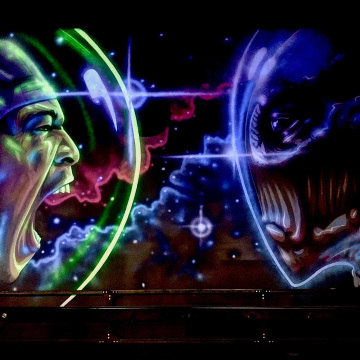 Defy Mural in UV Light: 