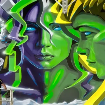Gods of Flight Mural at Get Air Trampoline Park: Amherst, NY